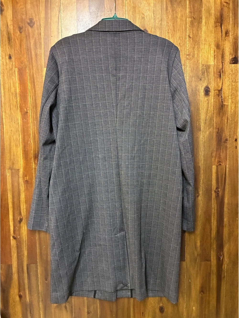 Adrianna Papell Women’s Medium Plaid Longline Blazer M Gray Office Siren - Picture 2 of 14